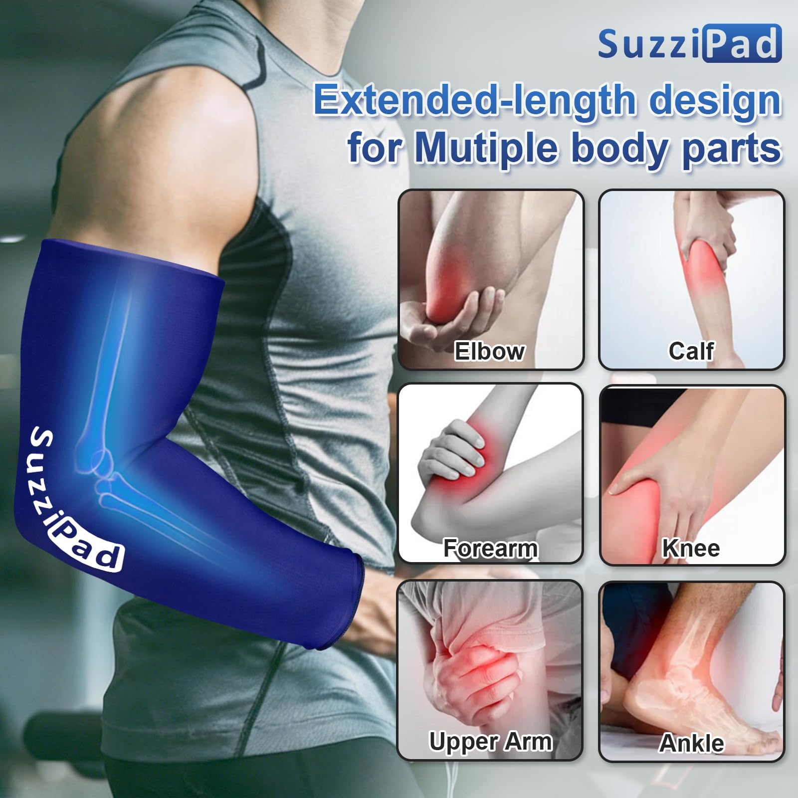 Suzzipad diseno extendido para brazo codo y muñeca con ajuste cómodo