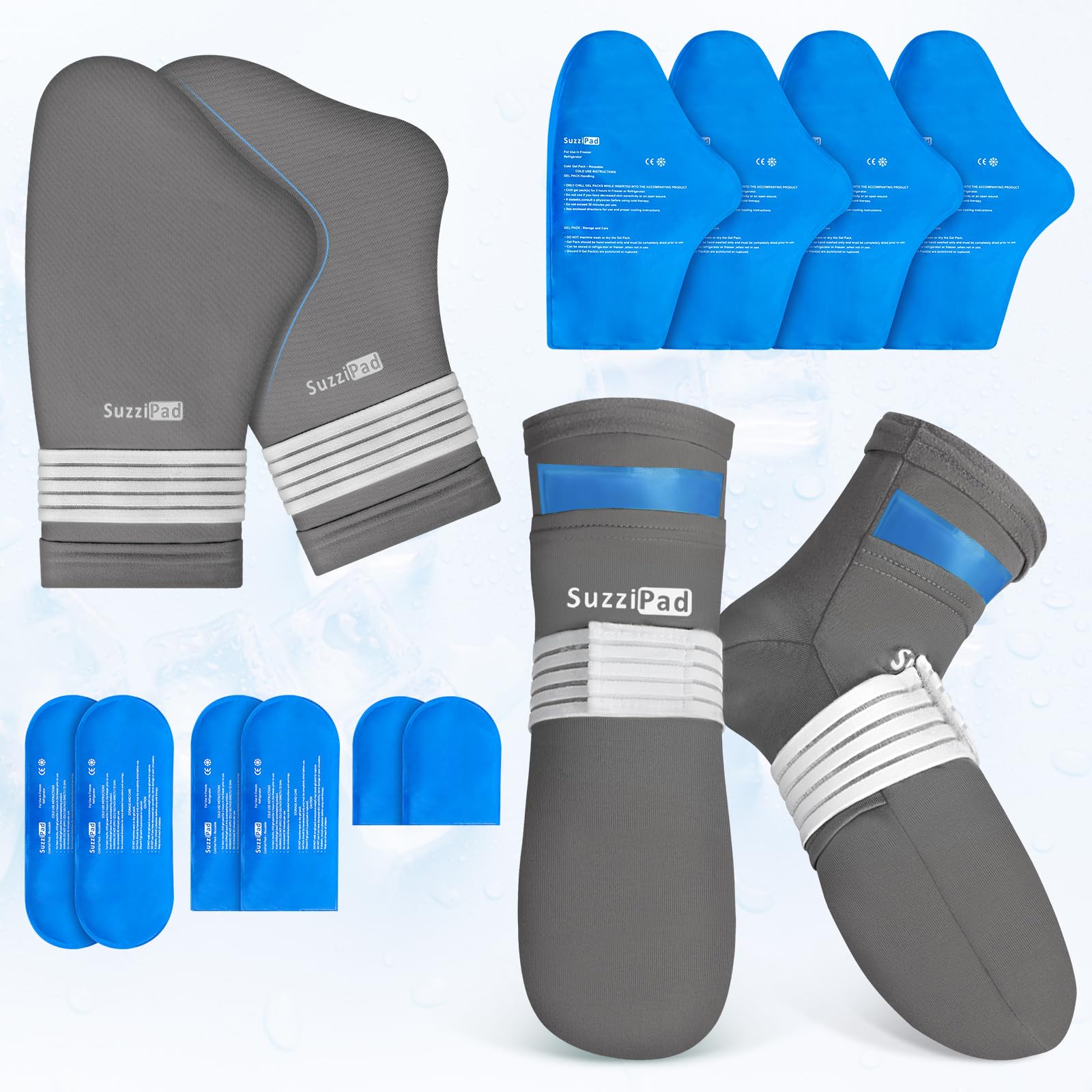 Guantes fríos SuzziPad para quimioterapia ofrecen enfriamiento suave para las manos.