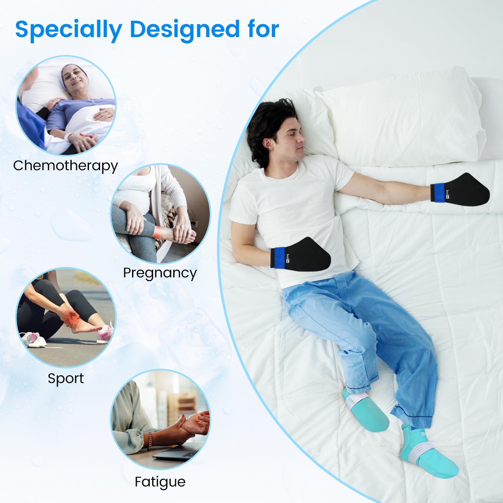 SuzziPad paquetes de gel para pies muestran enfriamiento uniforme