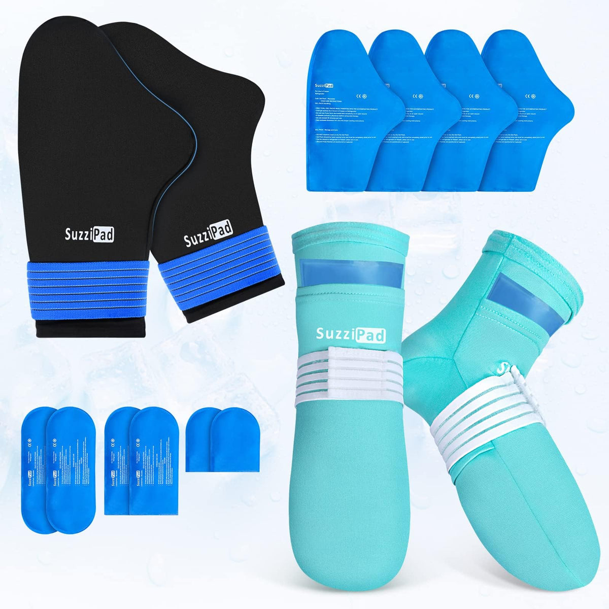 Guantes de hielo SuzziPad XL con doble capa para manos, uso cómodo durante la quimioterapia
