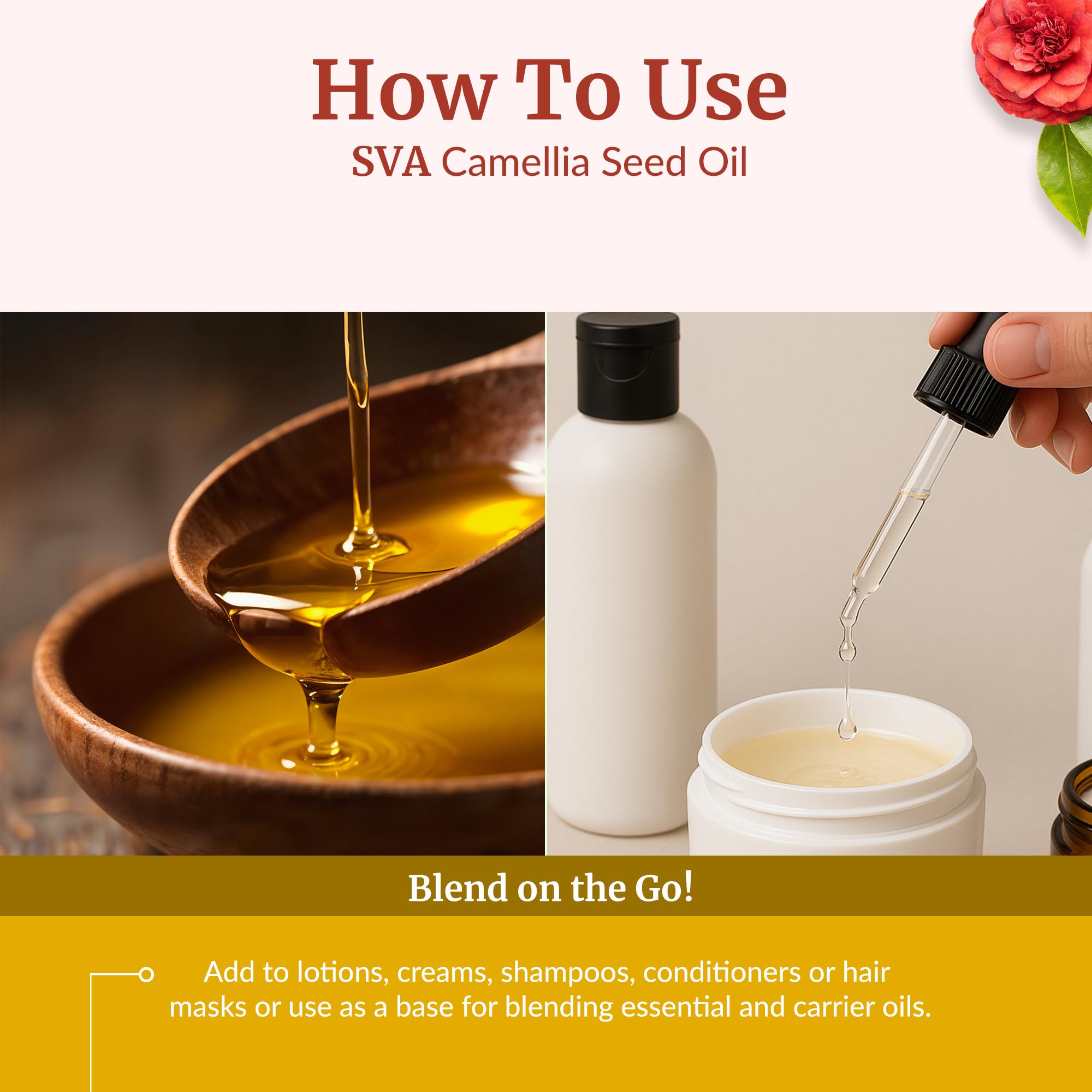 Cuidado de uñas con camelia SVA para uñas fortalecidas