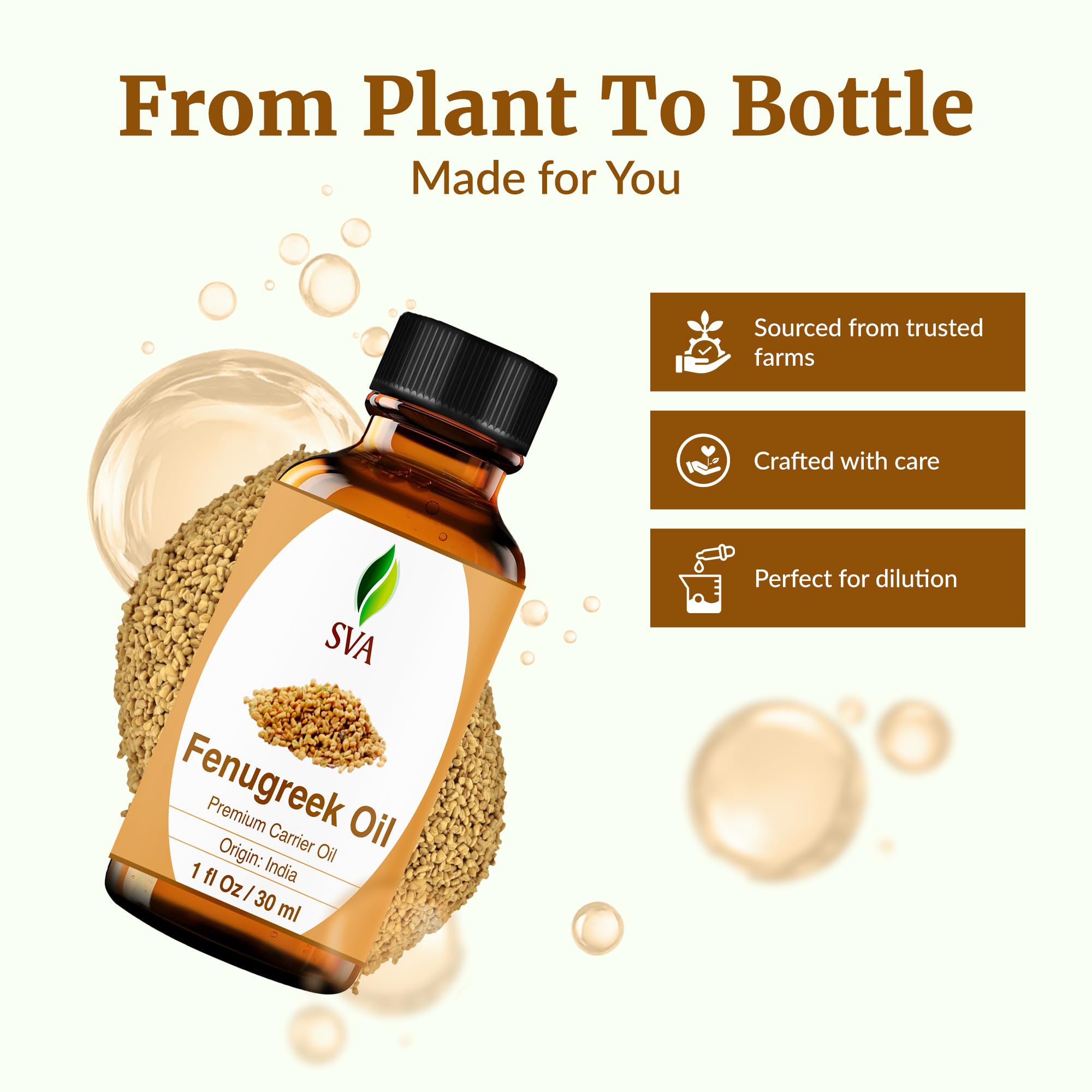 SVA Fenogreco Oil: mezclar con aceites portadores para cuidado del cabello