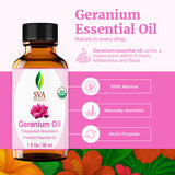 SVA Geranio Aceite Esencial: aroma floral para difusor y ambientación.