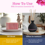 SVA Geranio Aceite Esencial: ideal para jabones, velas y proyectos caseros.