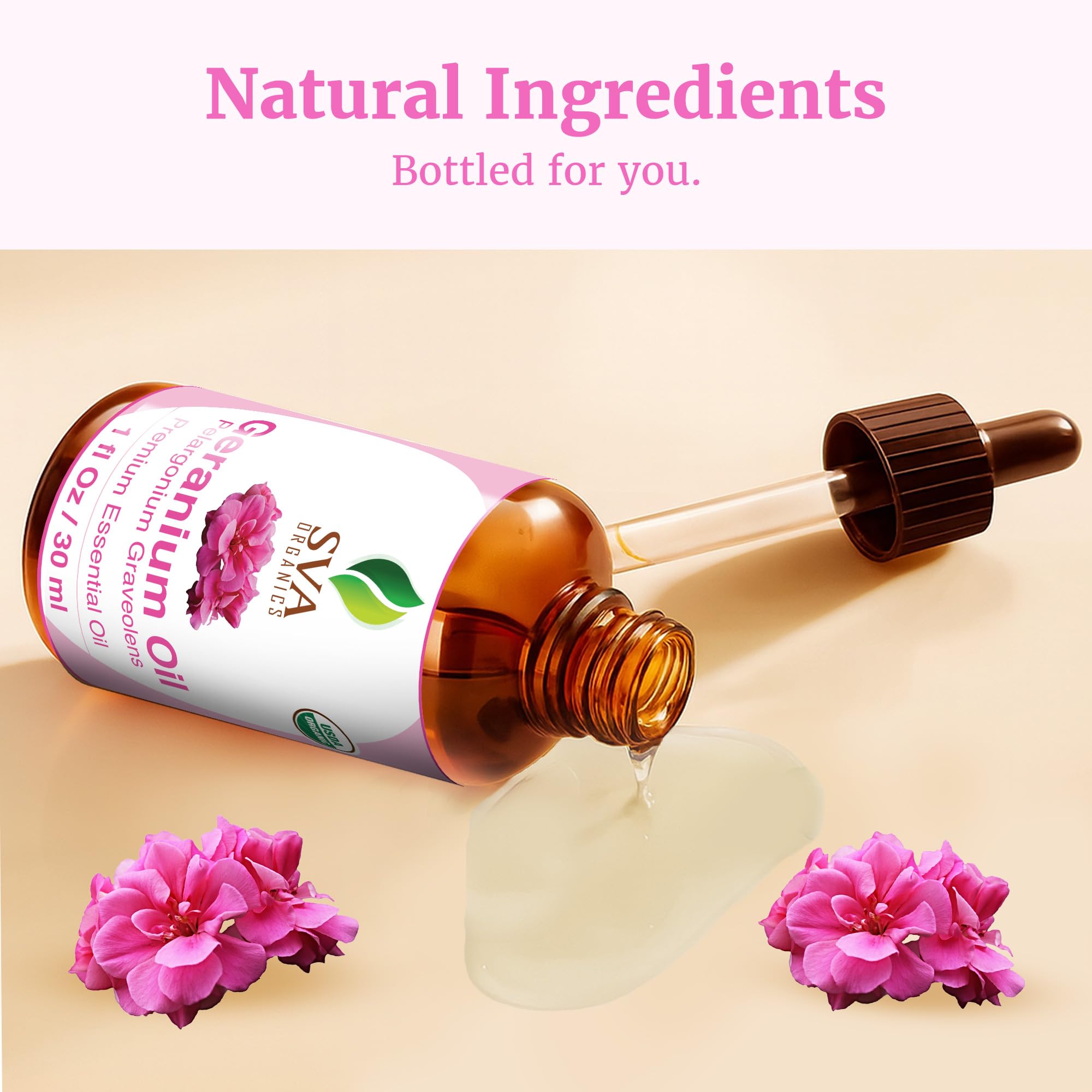 SVA Geranio Aceite Esencial: libre de conservantes para una opción natural.