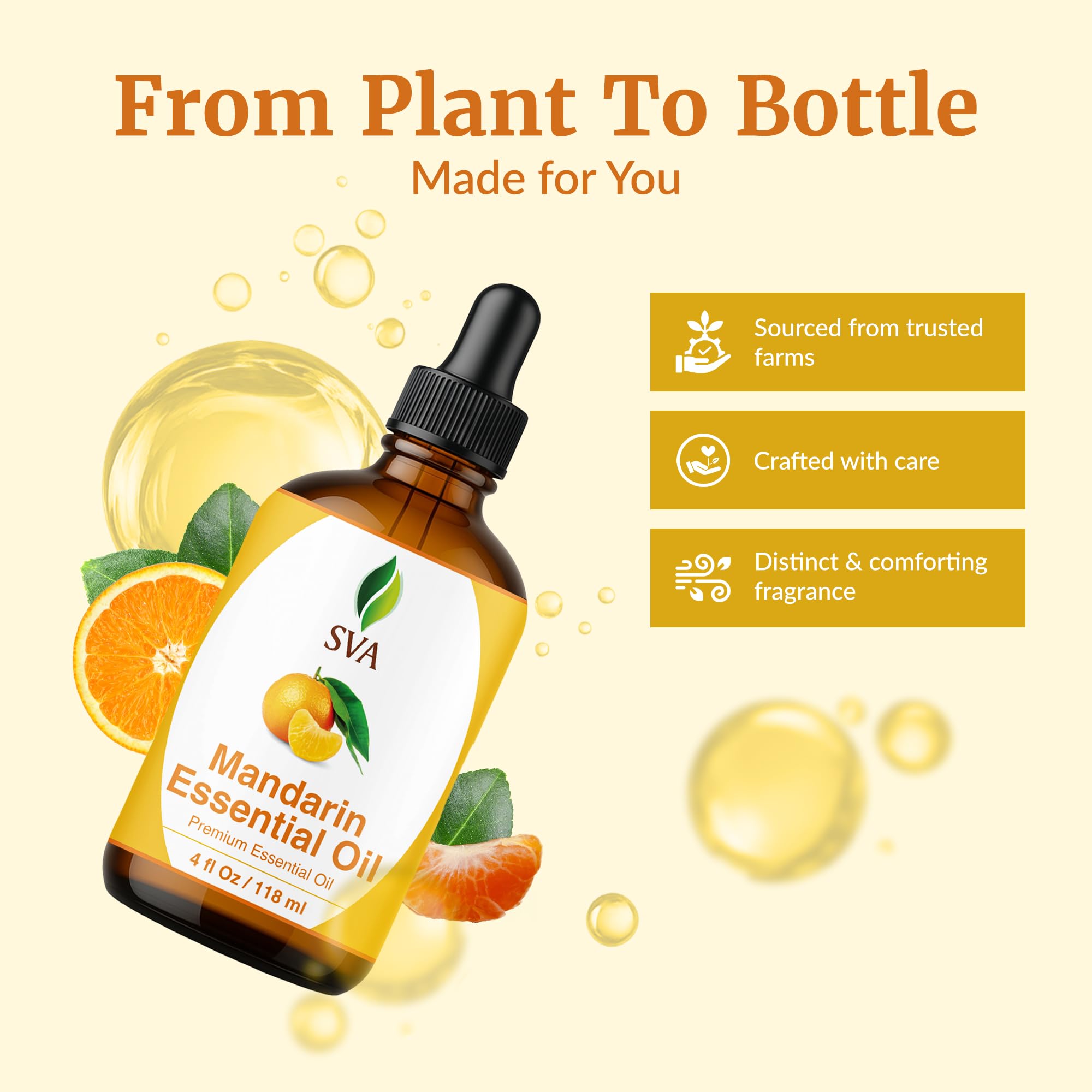 Masaje capilar con aceite esencial de mandarina SVA