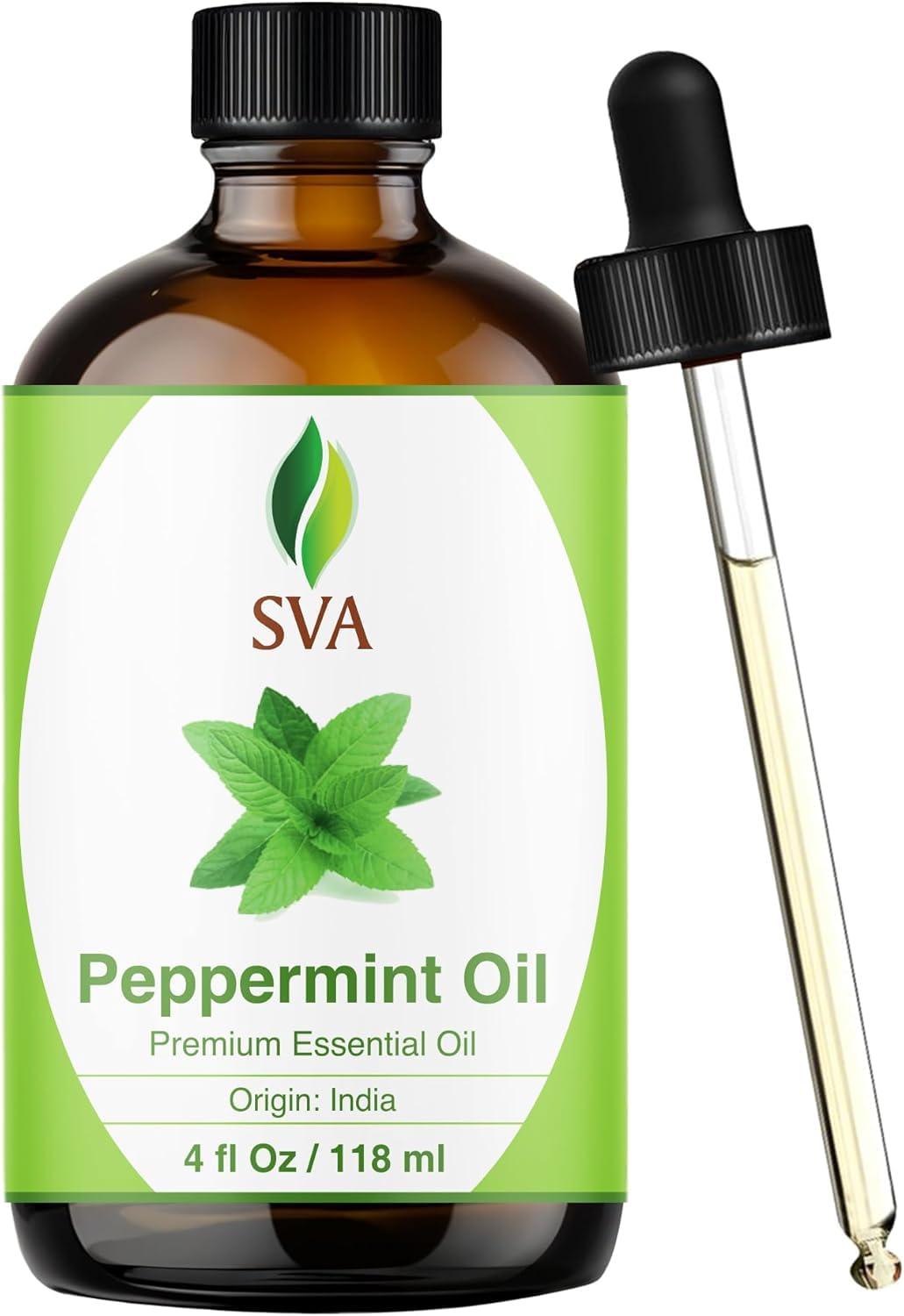SVA Menta Arvensis: aceite en botella con gotero para aromaterapia y aplicación precisa.