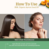 SVA Organics Aceite de albaricoque masaje capilar para brillo y suavidad.