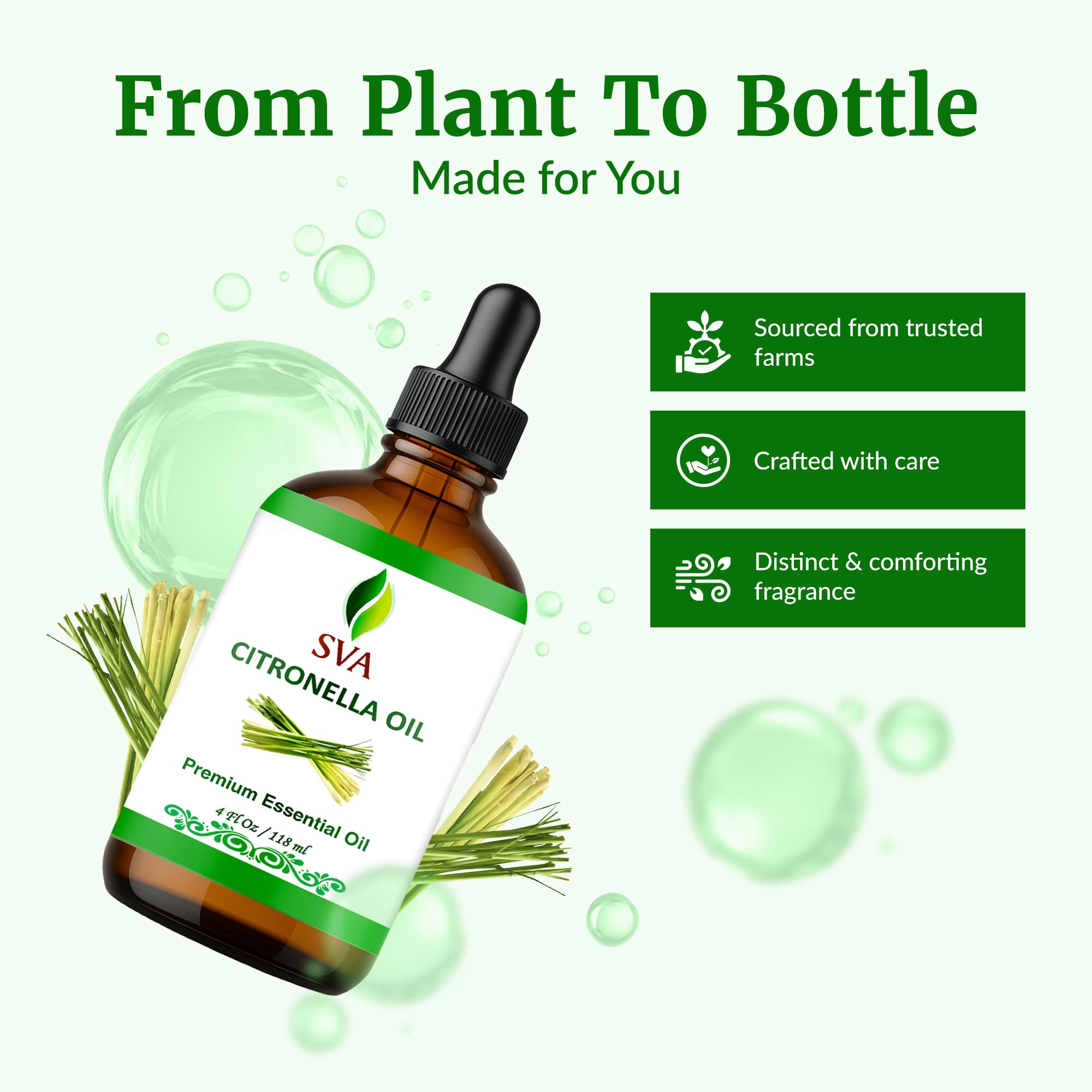 Cuidado de la piel con Citronella SVA Organics para cremas y lociones.