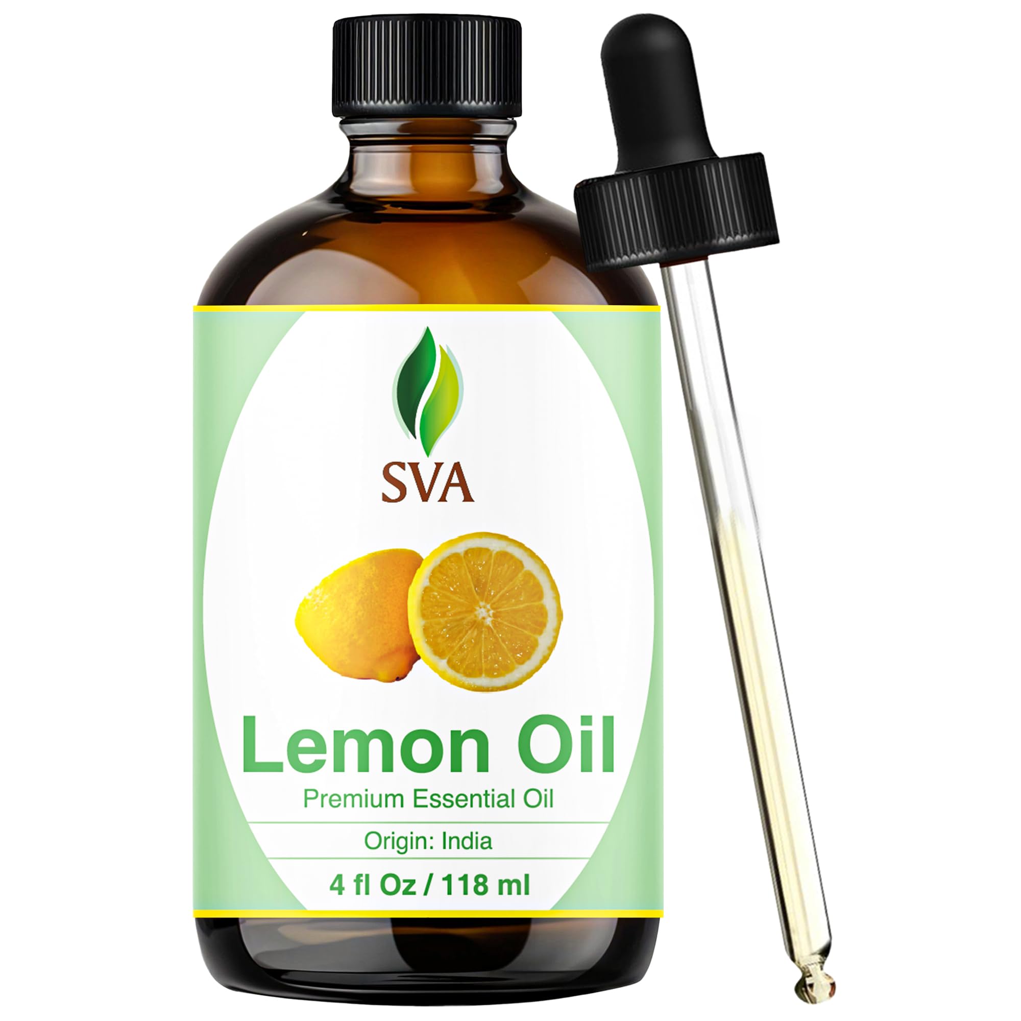 SVA ORGANICS aceite esencial limón en frasco, aroma cítrico para difusor