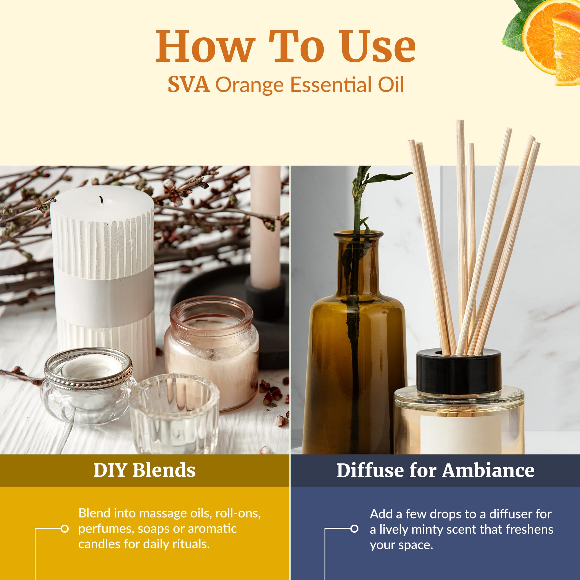 SVA ORGANICS Aceite naranja, para velas y jabones artesanales.