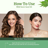 SVA ORGANICS masaje de cabello con neem para penetración suave.