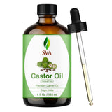 SVA ORGANICS Aceite de ricino prensado en frío en frasco de vidrio