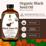 SVA ORGANICS botella de aceite negro para masaje capilar nutritivo
