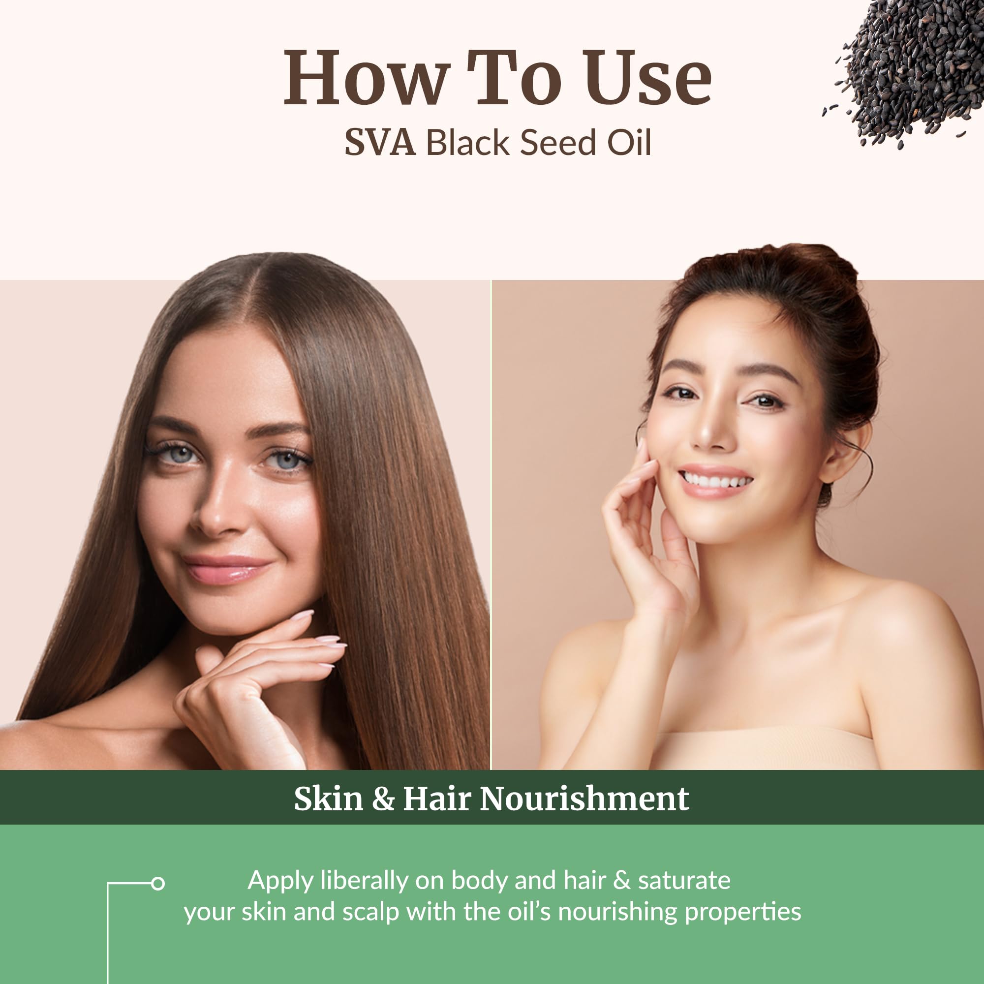 SVA ORGANICS uso en cabello y cuero cabelludo para penetración profunda