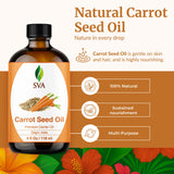SVA Organics aceite de zanahoria en la palma para masaje suave