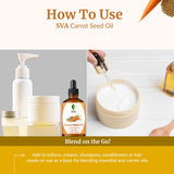 SVA Organics aceite de zanahoria se mezcla con cremas para piel más suave