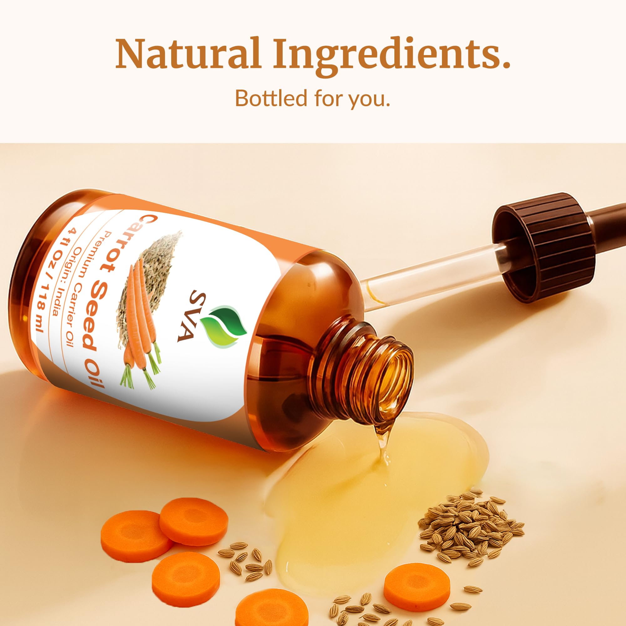 SVA Organics aceite de zanahoria, libre de pruebas en animales