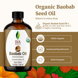 Aplicación suave del aceite SVA Organics Baobab en la palma.