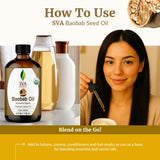 Rutina de baño con SVA Organics Baobab Oil para piel tersa.