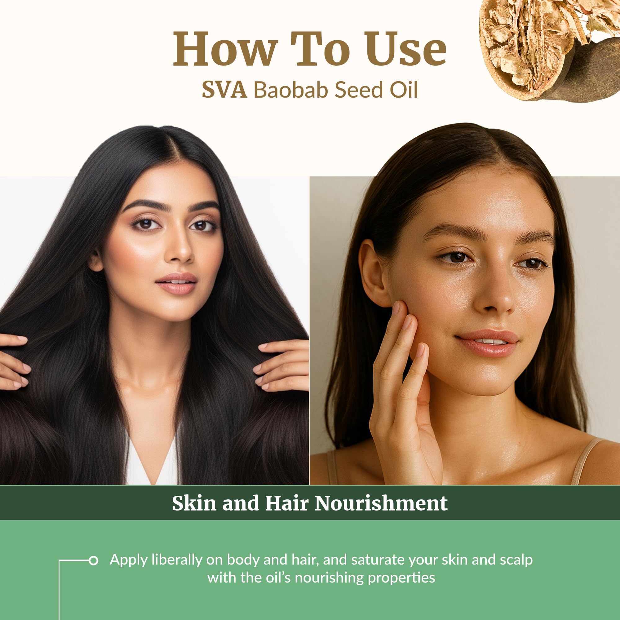 Rutina facial diaria con Baobab Oil SVA Organics para hidratación suave.