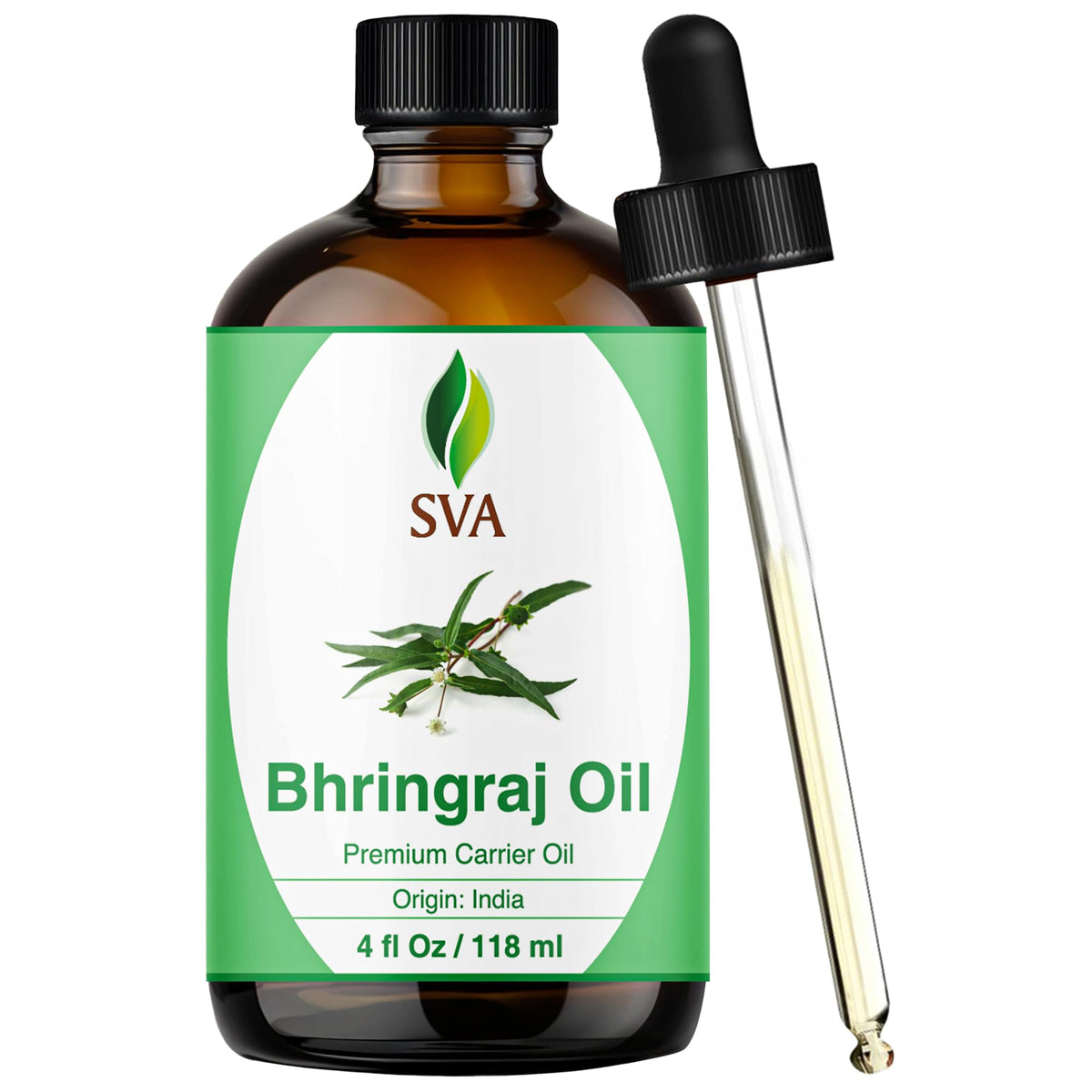 SVA ORGANICS Bhringraj: frasco de 118 ml para cuidado capilar suave