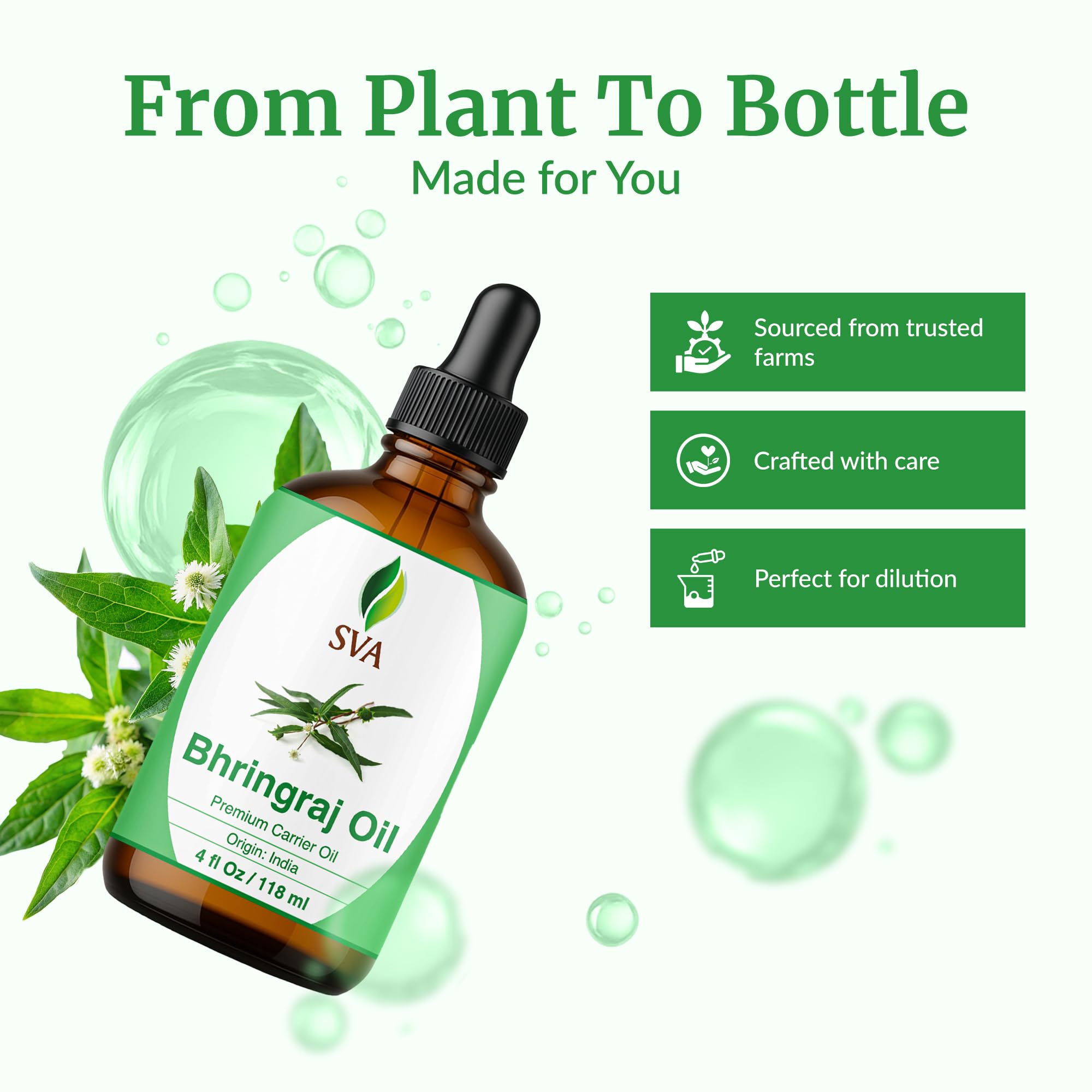 SVA ORGANICS Bhringraj: mezcla con champú para cuidado diario