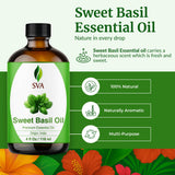 SVA ORGANICS Proceso de destilación al vapor para albahaca dulce de alta pureza