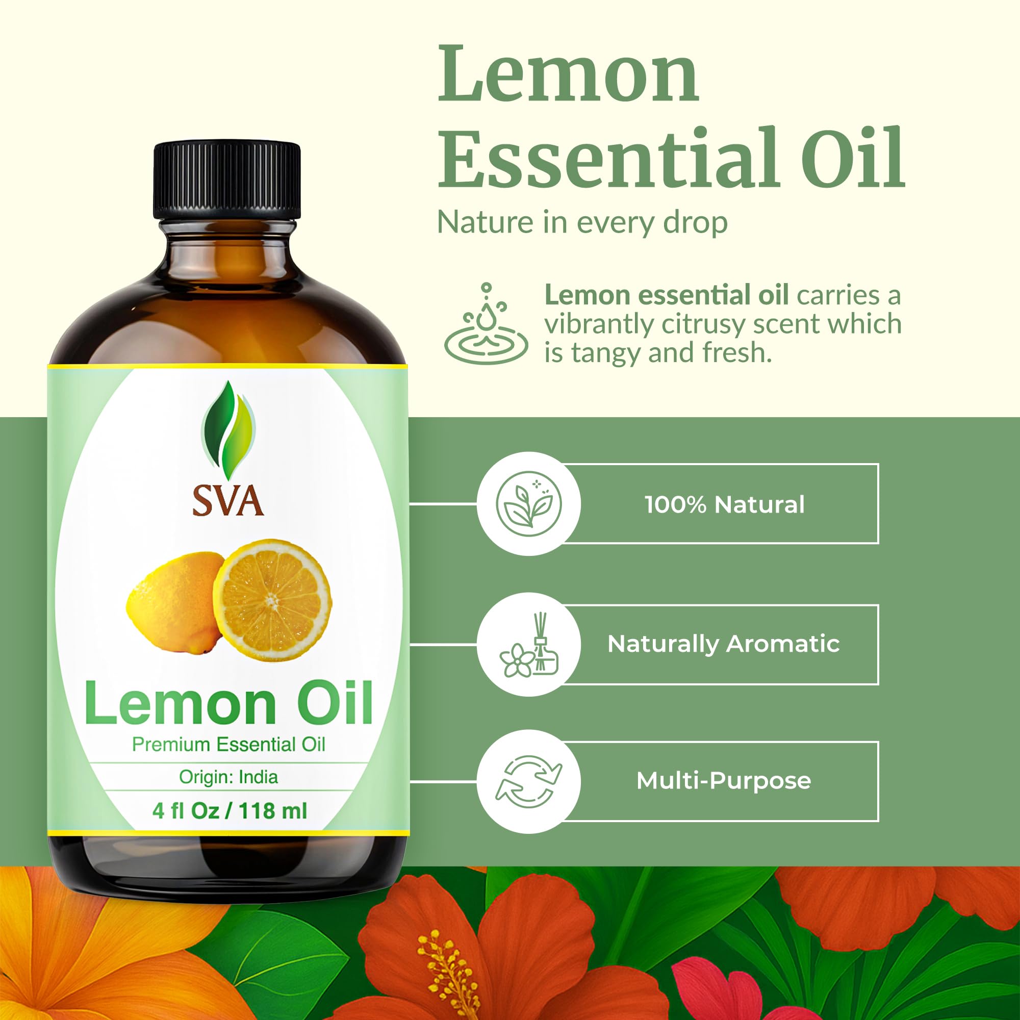 SVA ORGANICS gotero para difusor, aroma cítrico para aromaterapia en casa