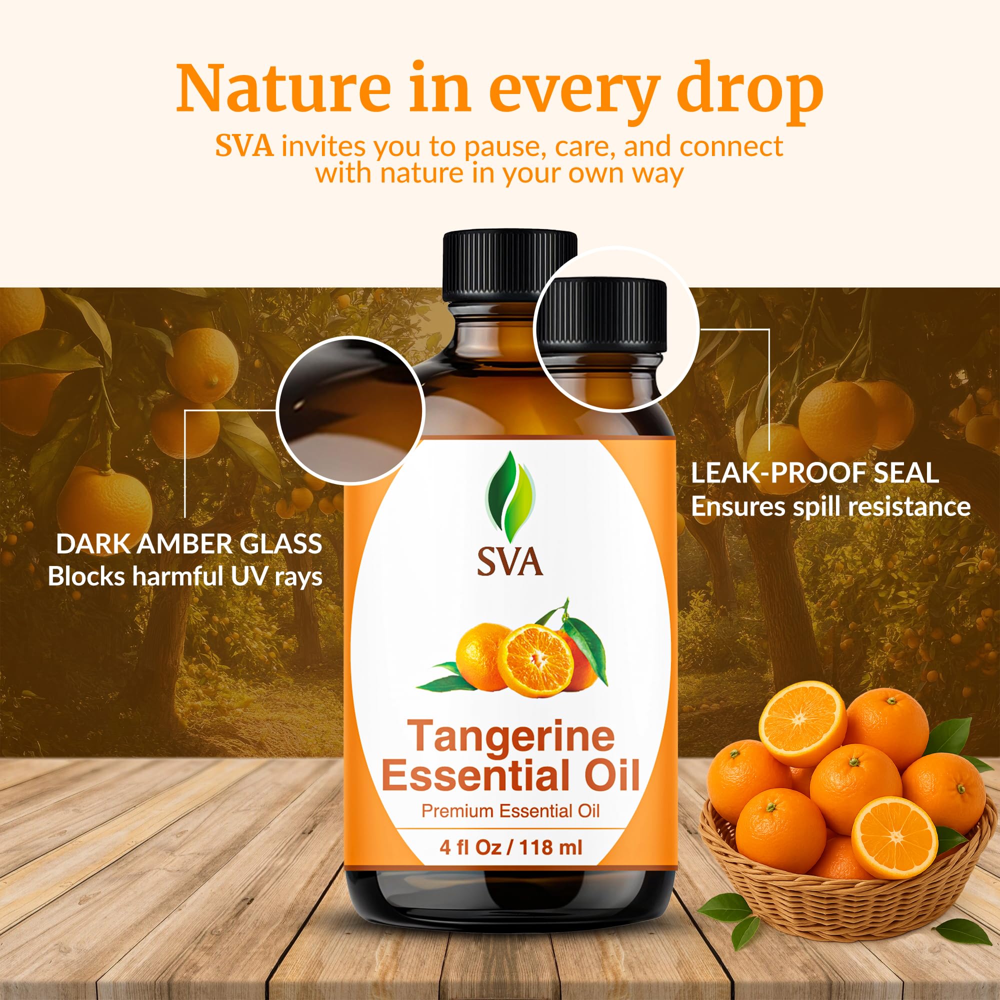 SVA ORGANICS Mandarina: baño de pies relajante con unas gotas.
