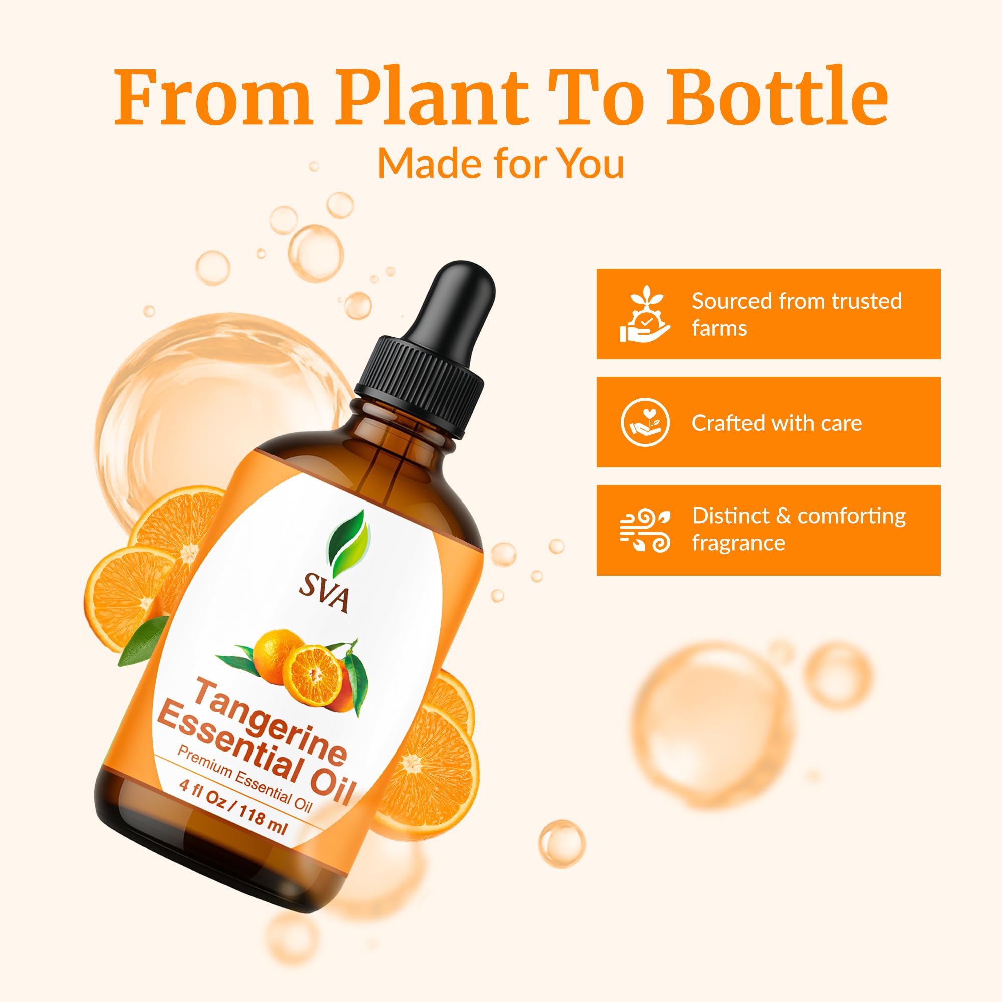 SVA ORGANICS Mandarina: masaje capilar con aceite diluido para nutrición.