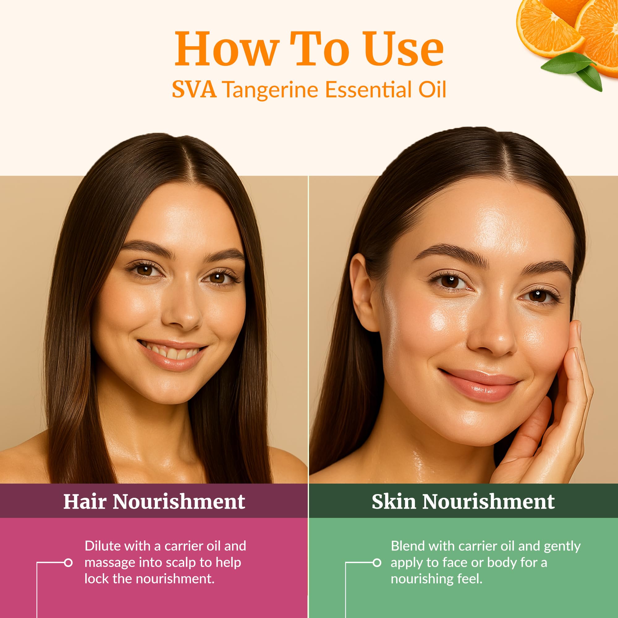 SVA ORGANICS Mandarina: mezcla para cremas y lociones que suavizan la piel.