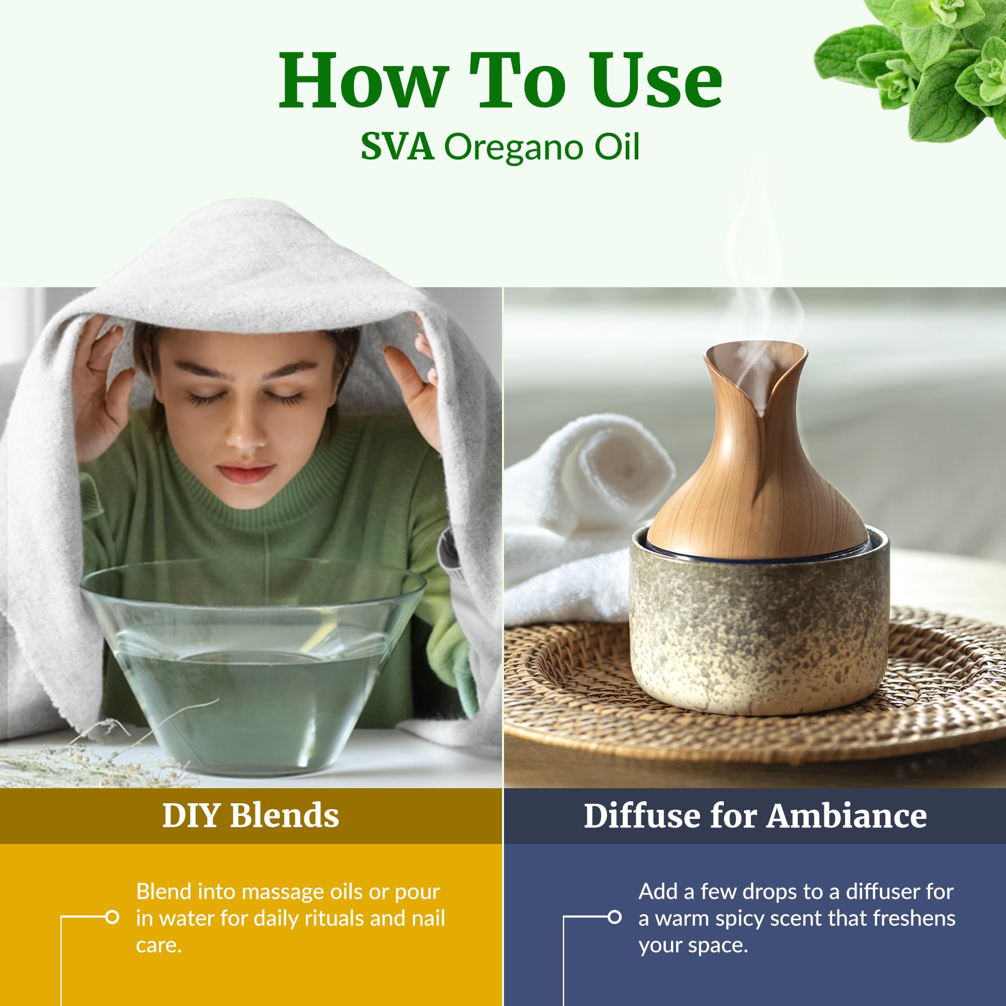SVA ORGANICS Aceite de Orégano con cuentagotas para dosificación controlada