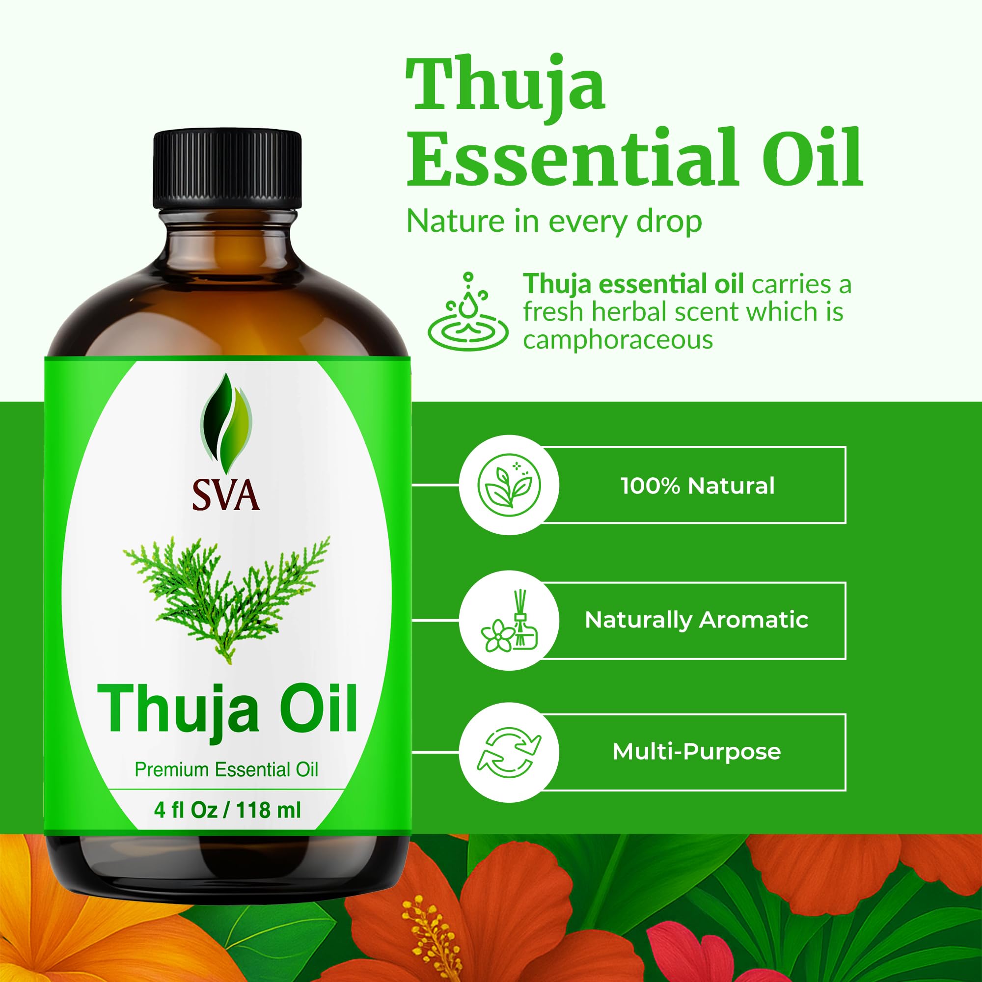 Thuja Oil de SVA para masaje suave en casa.