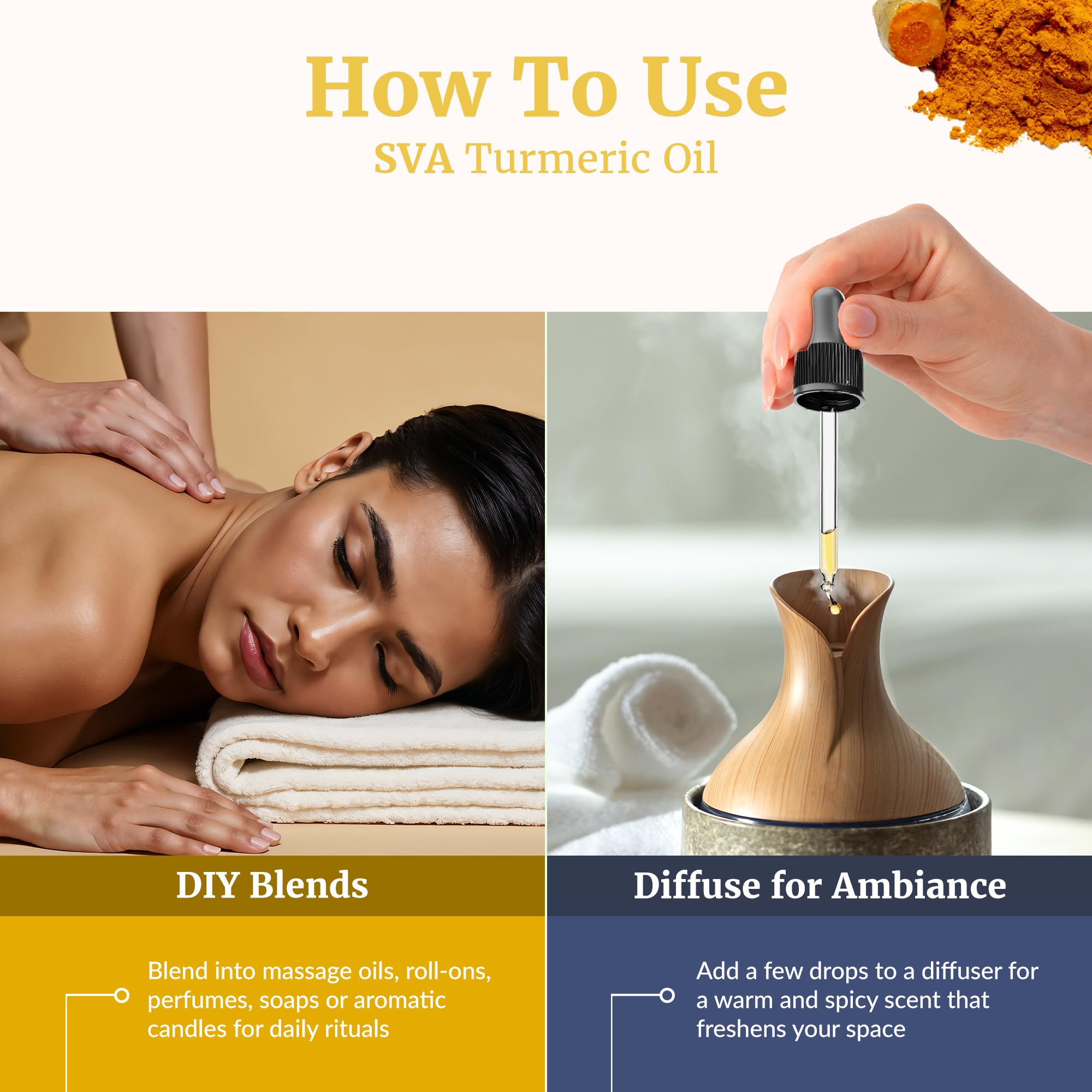 SVA ORGANICS uso en jabones y velas con cúrcuma.