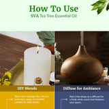 Velas artesanales y difusiones con aceite de árbol de té.