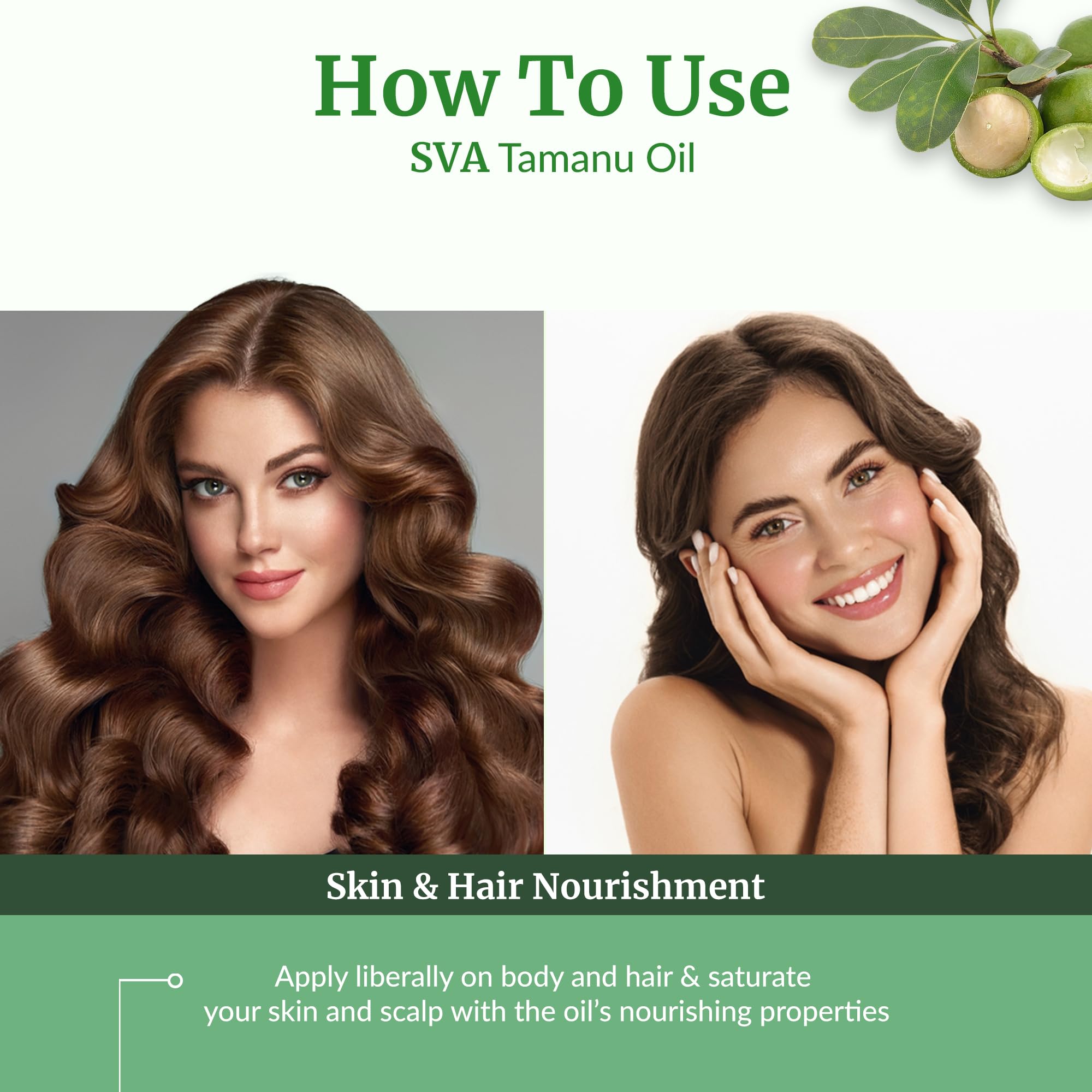 Uso en cremas y cosméticos con Tamanu SVA para suavizar piel.