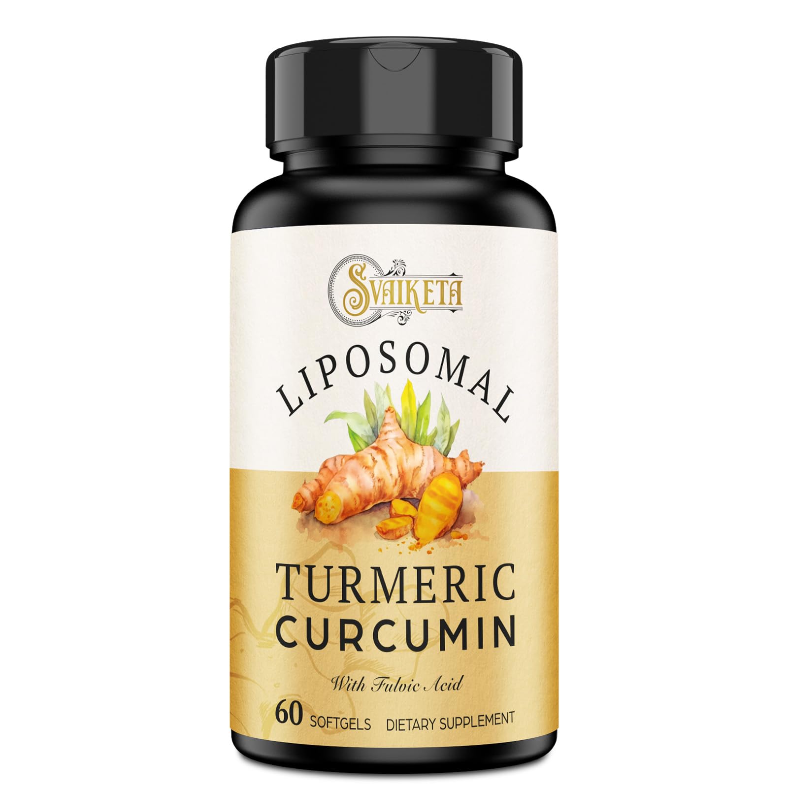 Svaiketa liposomal curcumina 2000 mg: cápsulas suaves para ingesta diaria fácil.