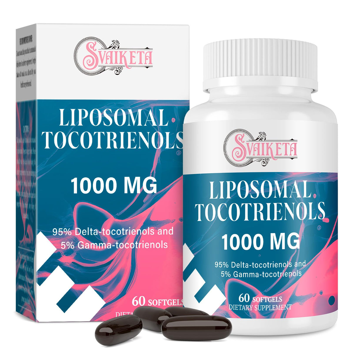 Botella de Svaiketa tocotrienoles liposomales con alta biodisponibilidad.