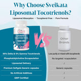 Persona tomando una cápsula Svaiketa tocotrienoles liposomales.