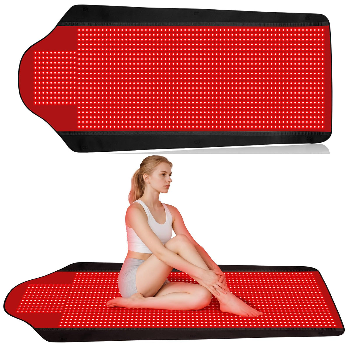 SVLSEIA manta de terapia con luz roja 74x35 para relajar músculos tras entreno.