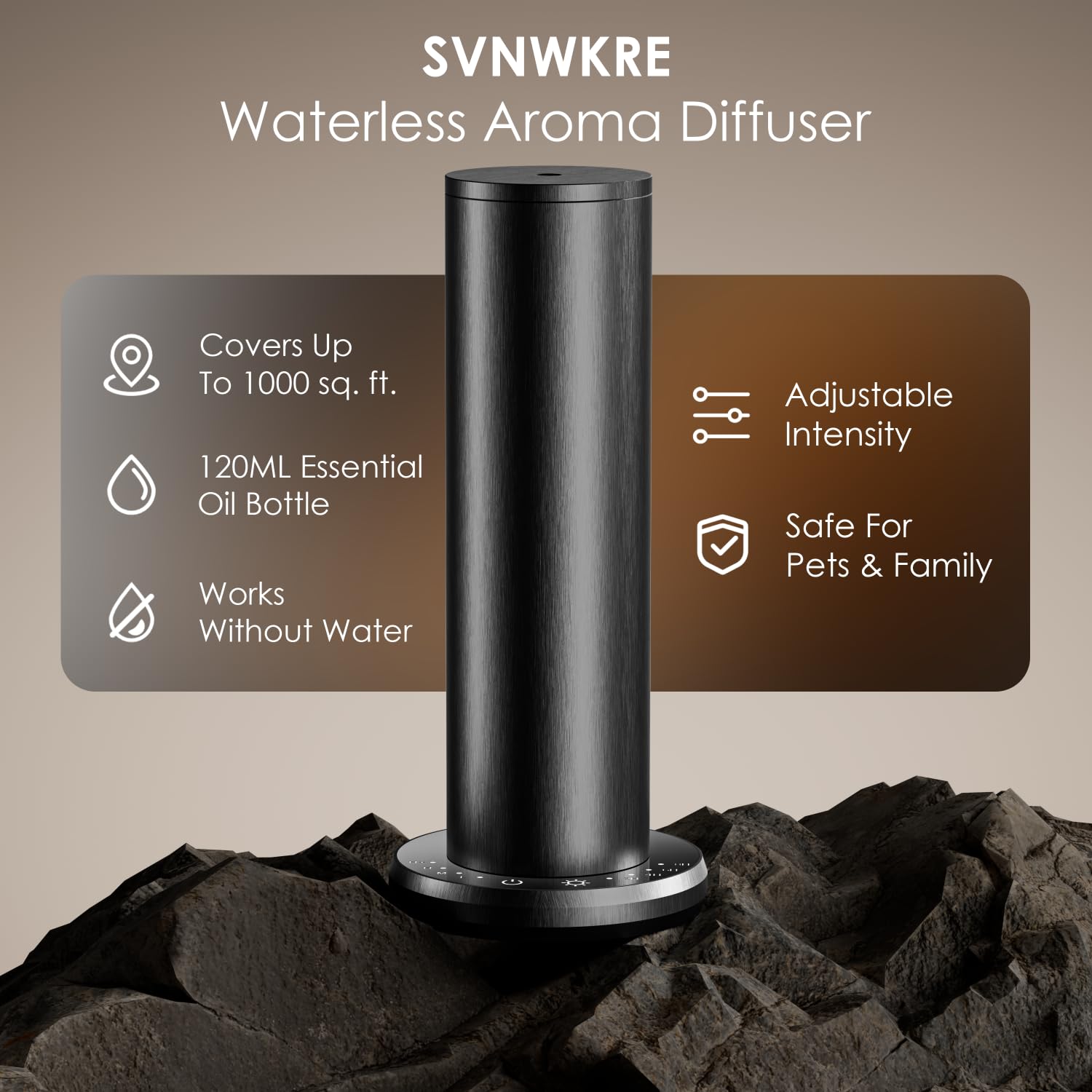 SVNWKRE difusor con controles táctiles para uso sencillo