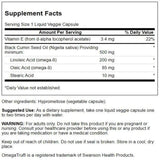 Swanson Aceite de comino negro, cápsulas líquidas veganas listas para uso diario.