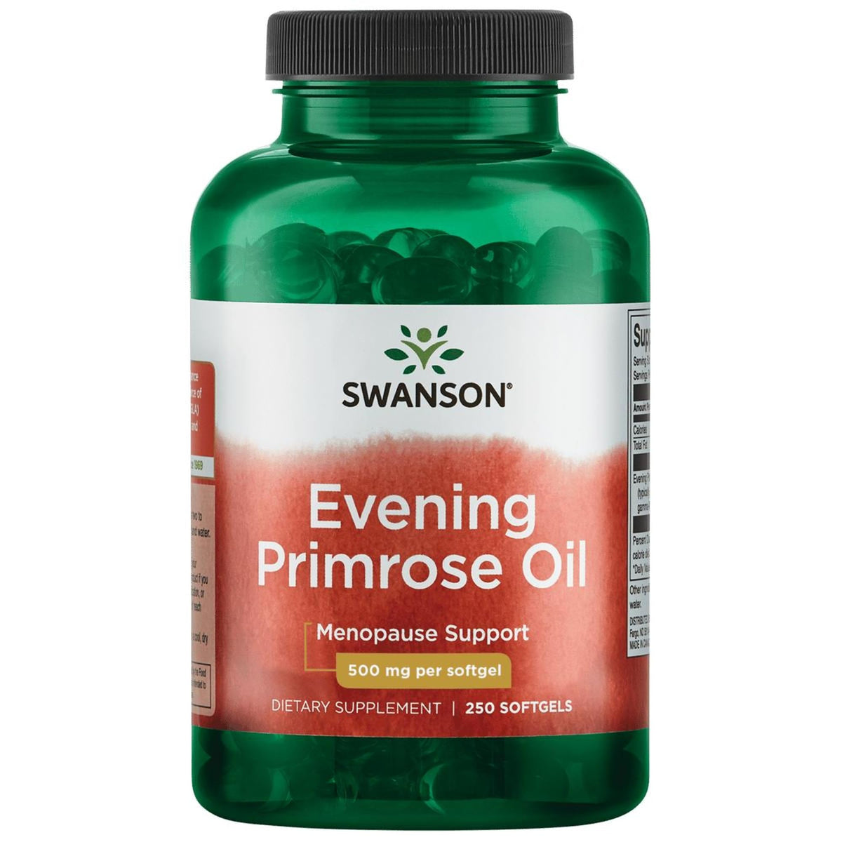 Swanson Aceite de Onagra 500 mg, bote, promueve equilibrio hormonal en la rutina diaria.