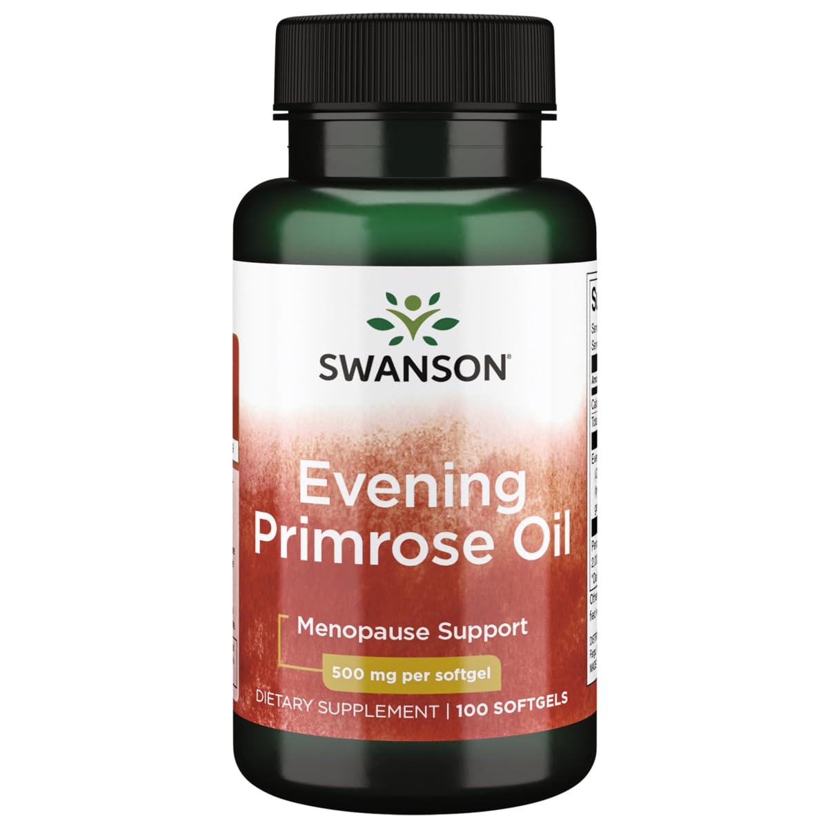 Swanson Aceite de Onagra, frasco de 100 cápsulas, posible apoyo a la hidratación de la piel.