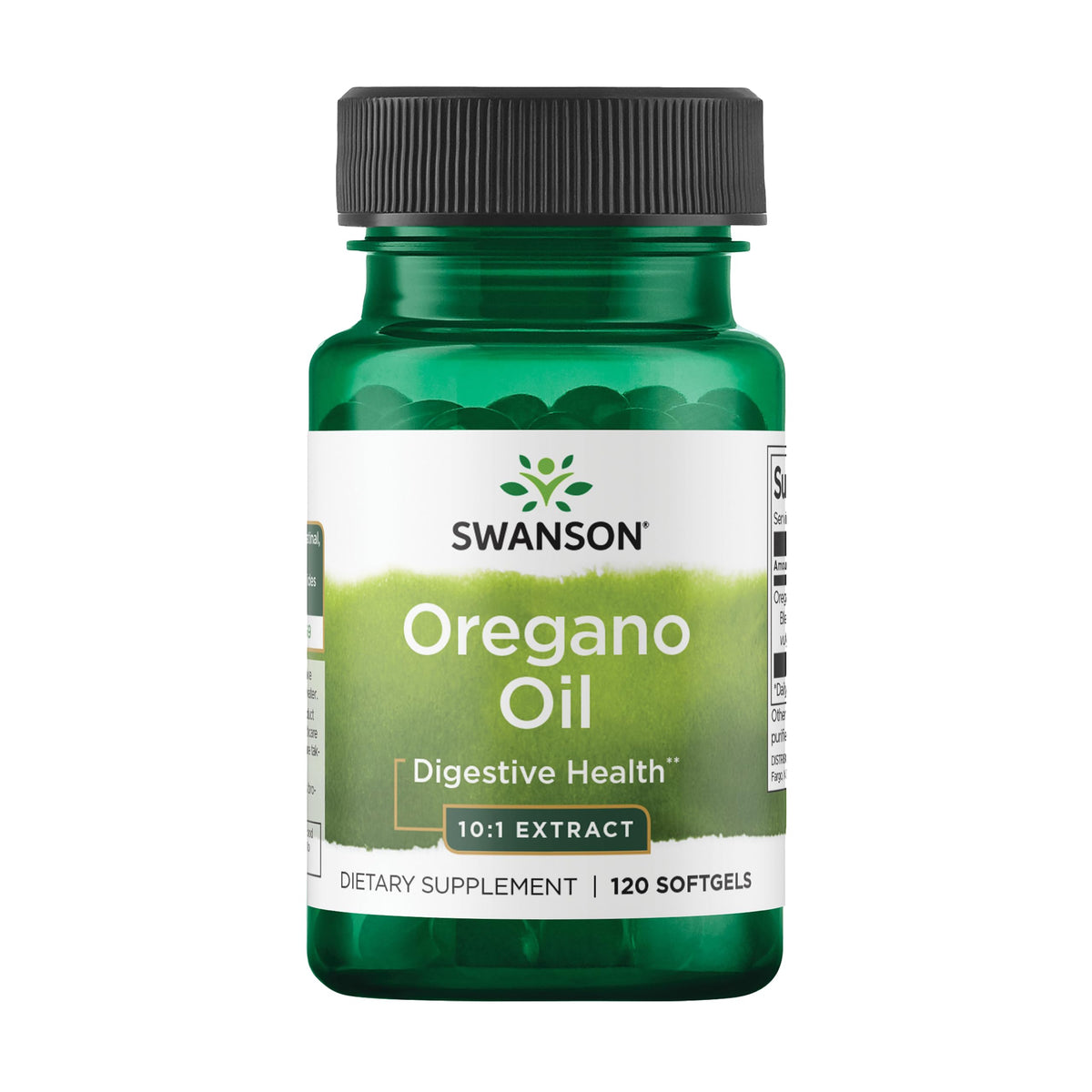 Swanson Aceite de Orégano 10:1, botella para apoyo digestivo natural.