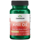 Etiqueta del producto Swanson EFA Krill Oil MAX STR con información clara