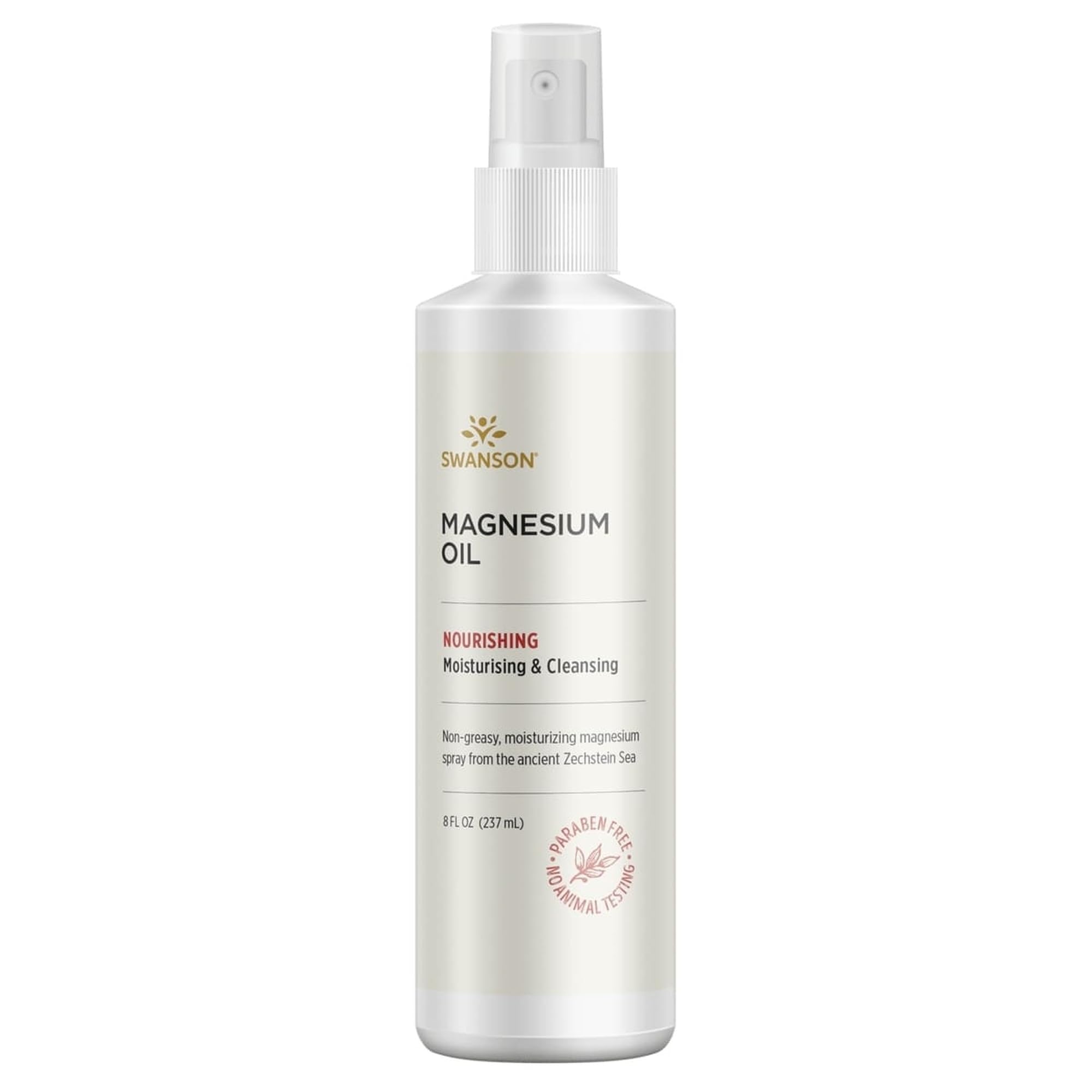 Swanson Aceite de Magnesio Spray Zechstein, botella lista para uso diario y absorción rápida.