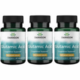 Swanson Ácido Glutámico 500 mg – frasco para uso diario y apoyo cognitivo