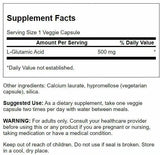 Swanson Ácido Glutámico 500 mg – cápsulas para concentración diaria